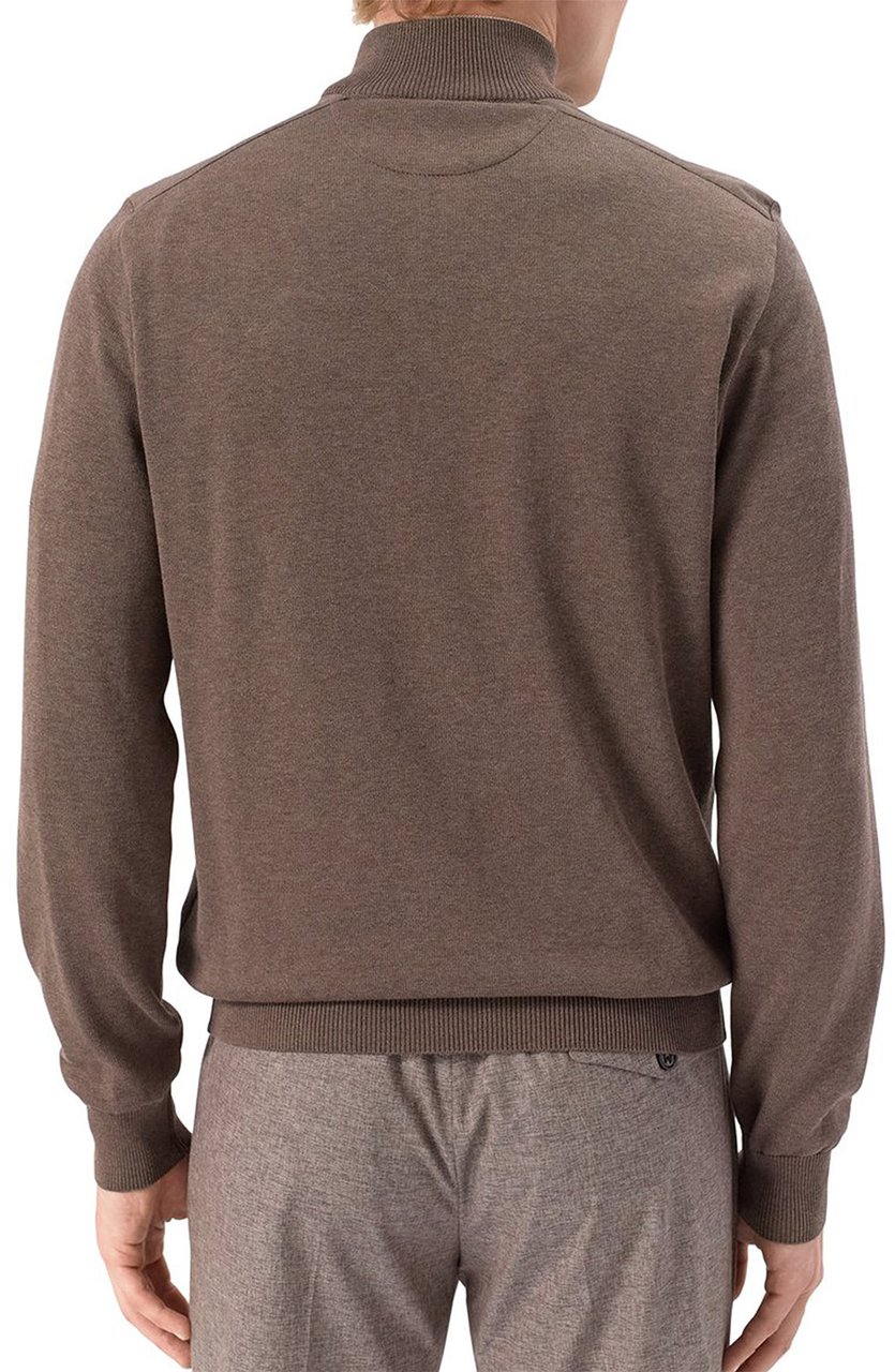 Paul & Shark Half zip trui taupe Bruin