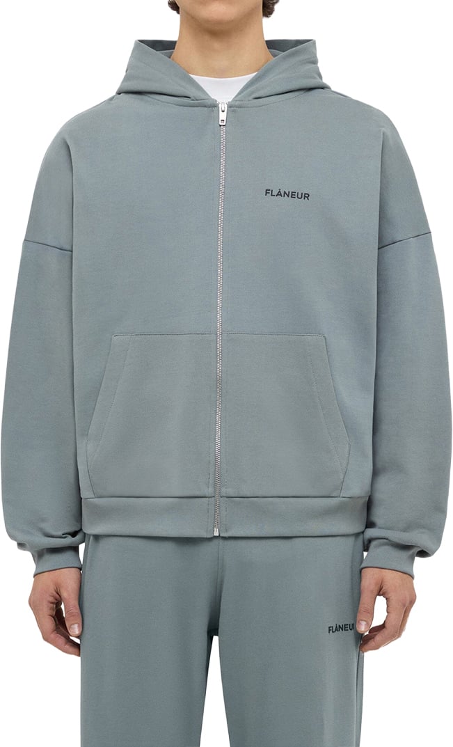 FLÂNEUR Flâneur Vest Groen Logo Zip-Up Hoodie Groen