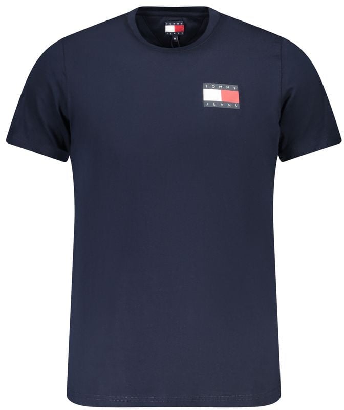Tommy Hilfiger Blue Cotton Men T-Shirt Blauw