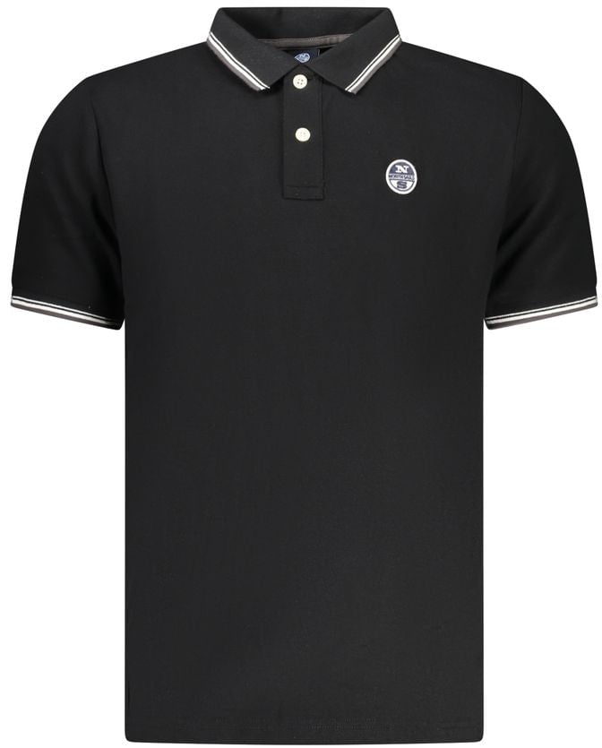 North Sails Black Cotton Men Polo Zwart