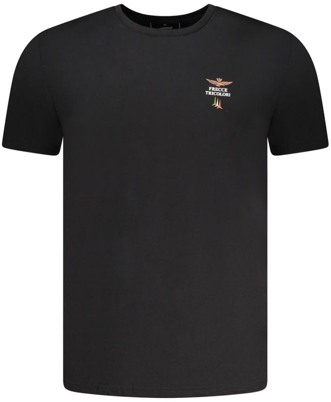 Aeronautica Militare Black Cotton Men's T-Shirt Zwart