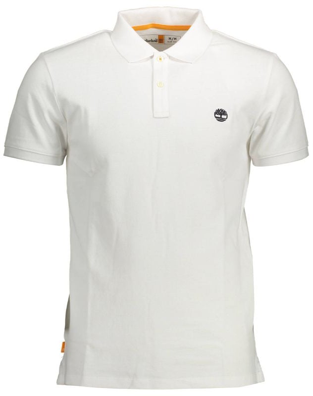Timberland White Cotton Men Polo Shirt Wit