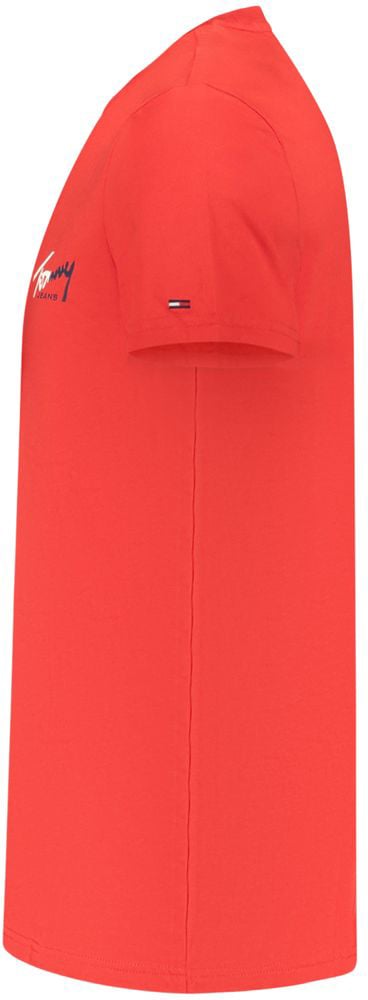 Tommy Hilfiger Red Cotton Mens T-Shirt Rood