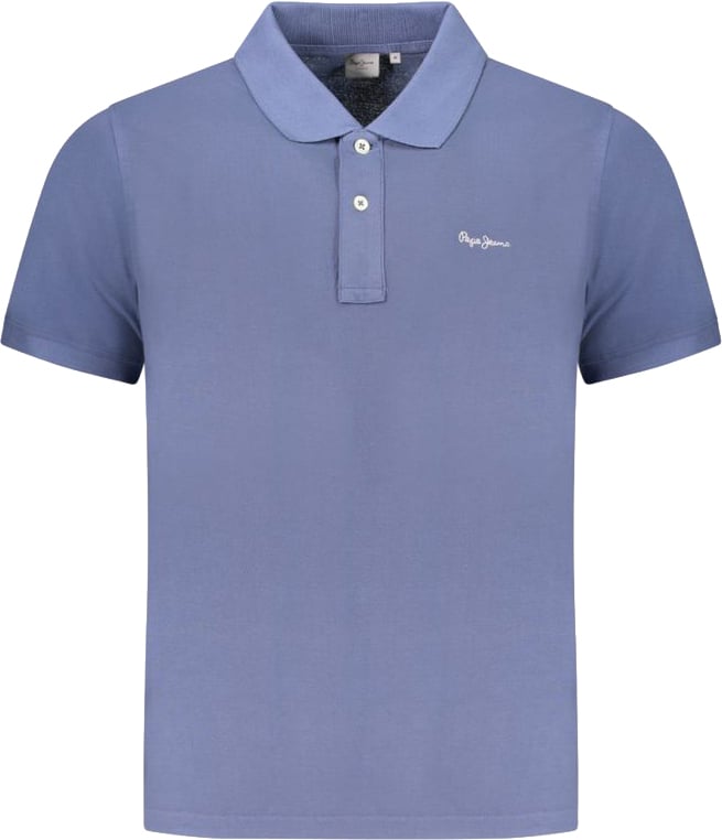 Pepe Jeans Blue Organic Cotton Men Polo Blauw