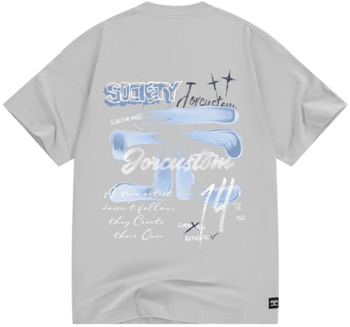 JORCUSTOM Artist 2 Loose Fit Light Grey Grijs