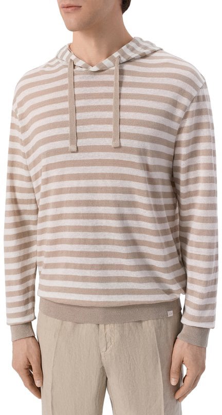 Paul & Shark Linnen hoodie Beige