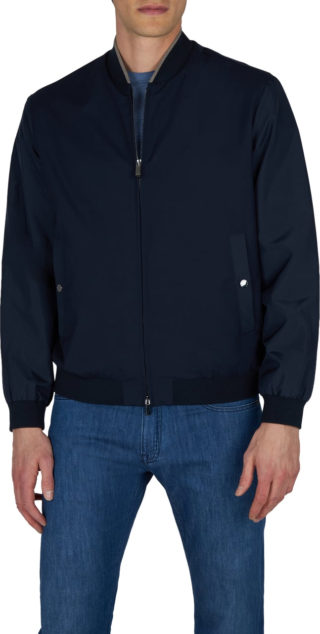Paul & Shark Hybrid bomber in wool and silk Blauw