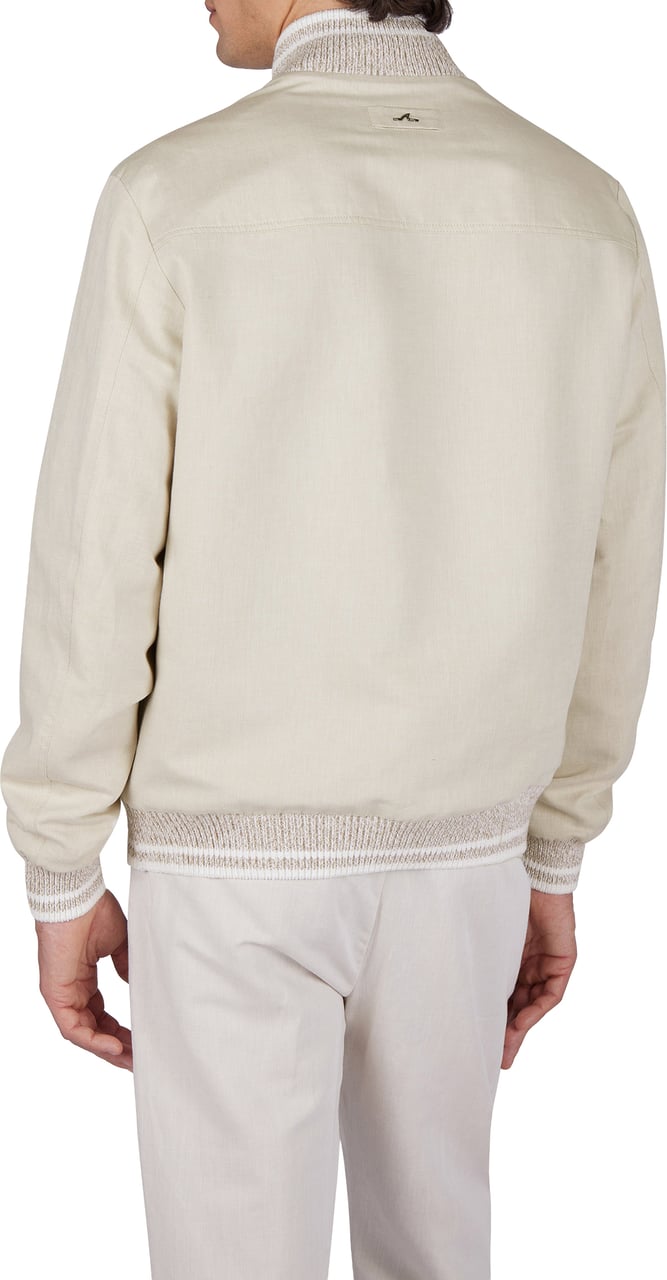 Paul & Shark Bomber in linen and cotton Beige