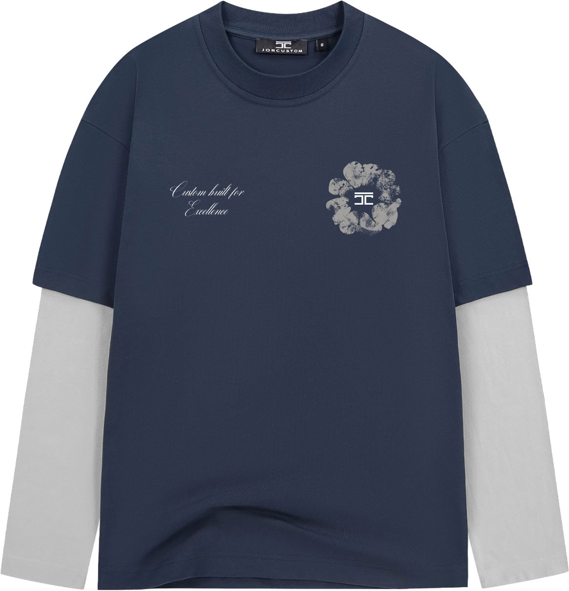 JORCUSTOM Flowers Double Layered Longsleeve Blauw