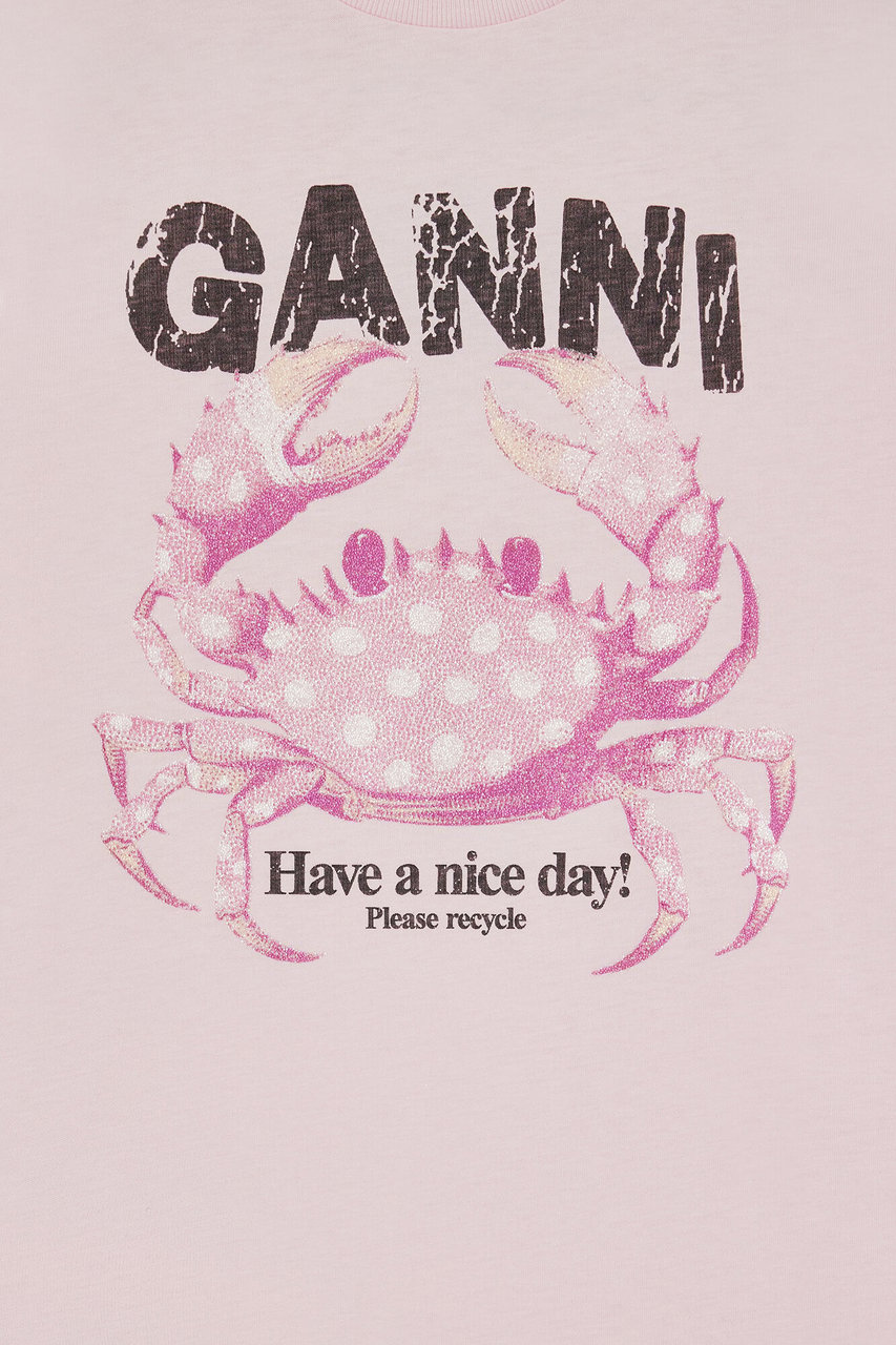 Ganni t-shirt roze Roze