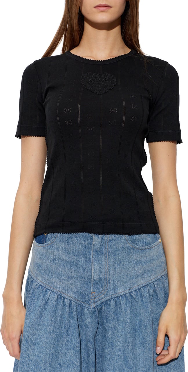 Ganni top black Zwart