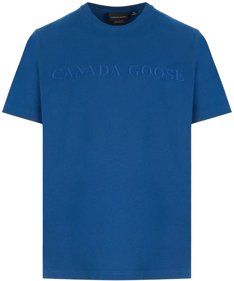 Canada Goose t-shirt logo bic blauw Blauw