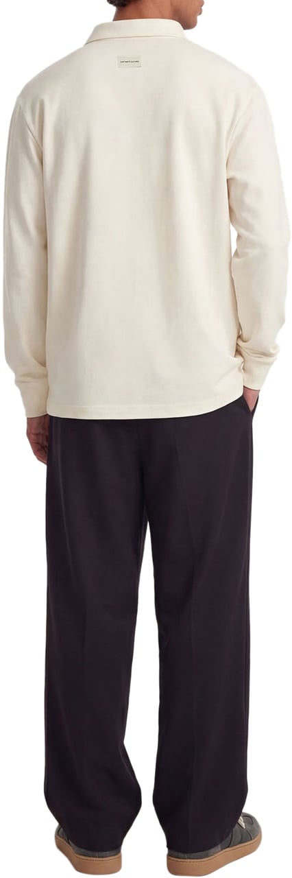 Don't Waste Culture Ruoma Polo Longsleeve | Cream White Wit