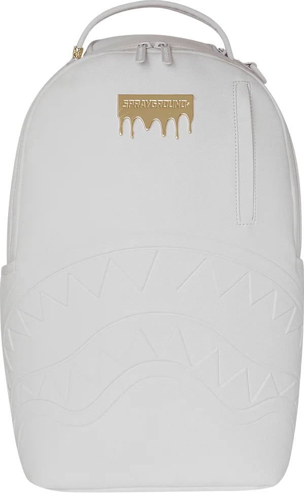 Sprayground Gold Brick Luxe White Backpack Wit