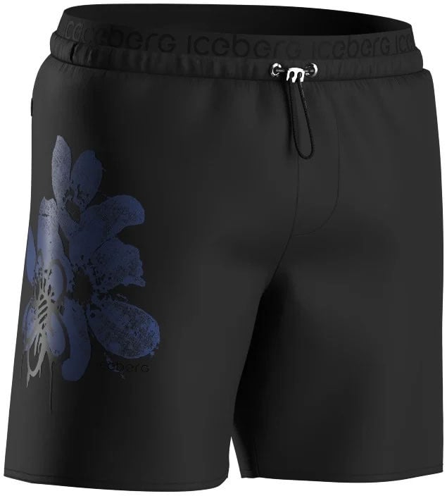 Iceberg Beachwear Swimshort mbm12 Black Zwart