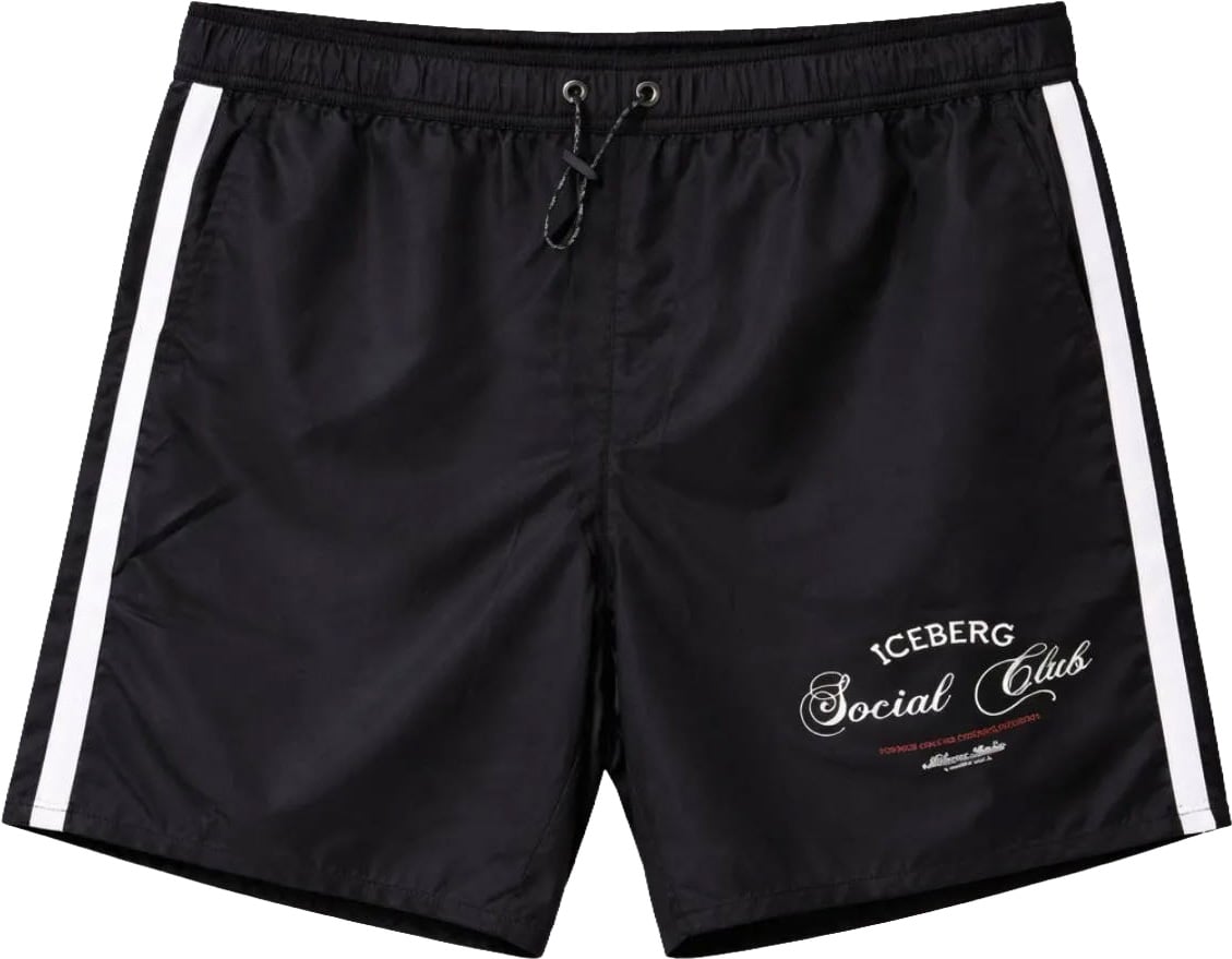 Iceberg Beachwear Swimshort mbm10 Black Zwart