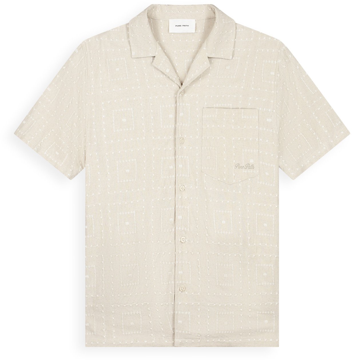 Pure Path Squares Shortsleeved Shirt sand Beige