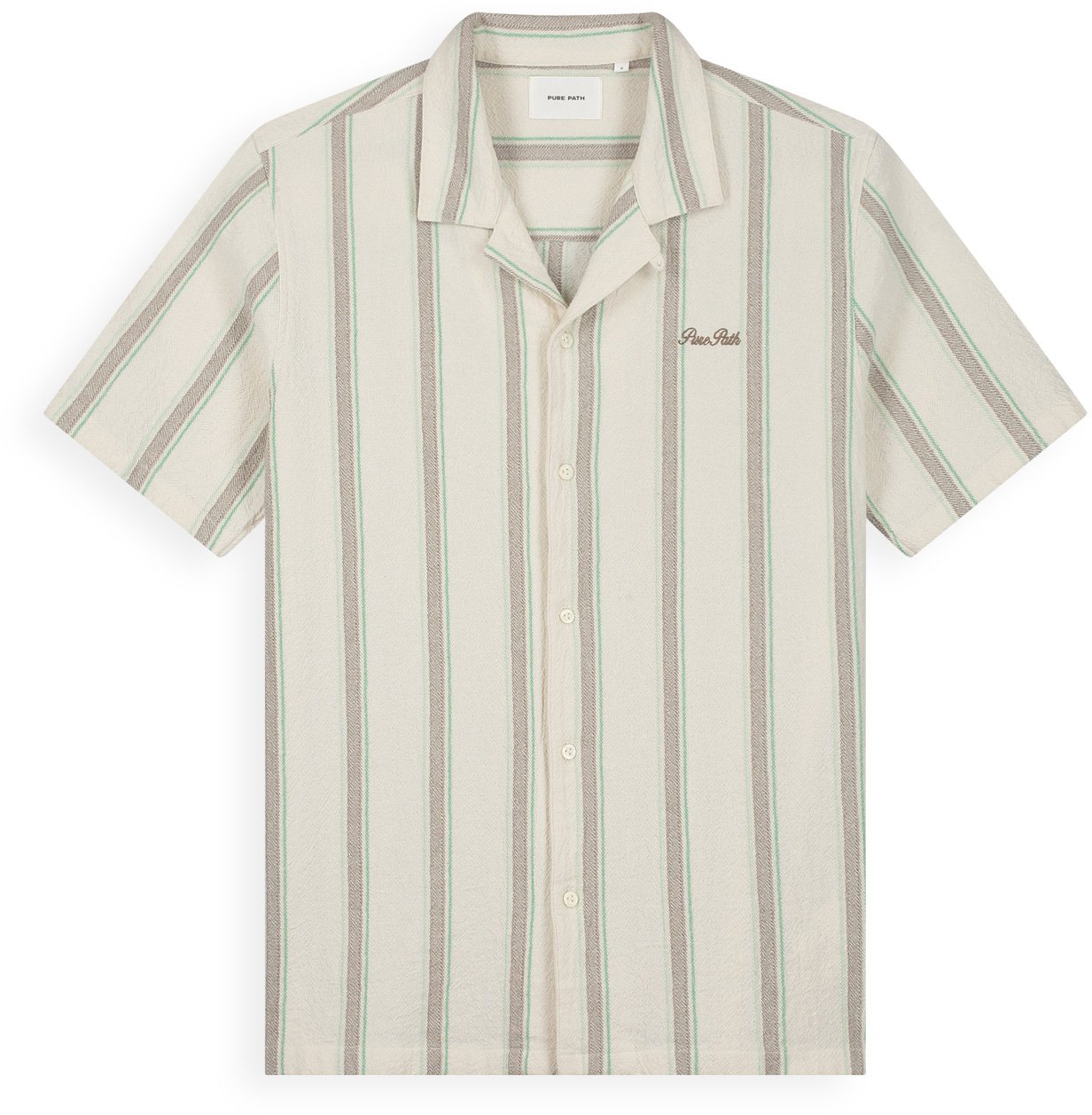 Pure Path Striped Shortsleeved Shirt ecru Beige