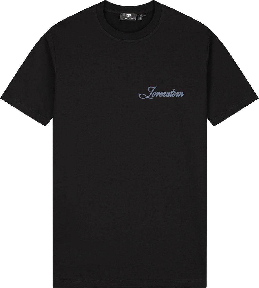 JORCUSTOM Stitched slim fit tee black Zwart