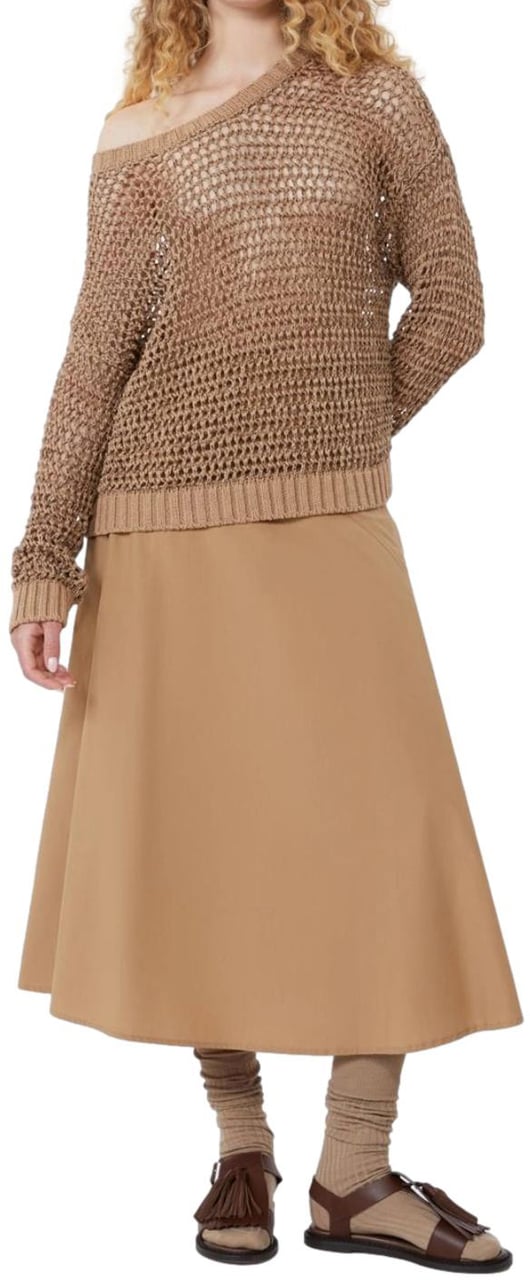 Max Mara Skirts Leather Brown Beige