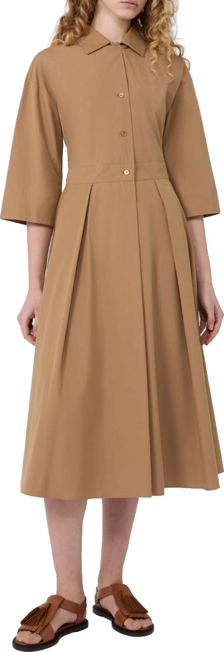 Max Mara Dresses Leather Brown Beige