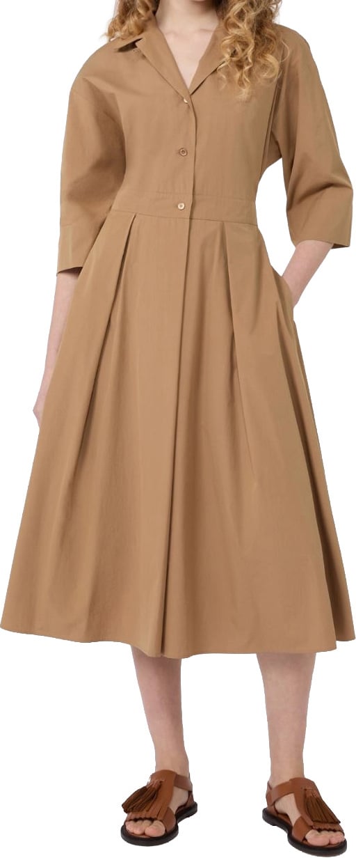 Max Mara Dresses Leather Brown Beige