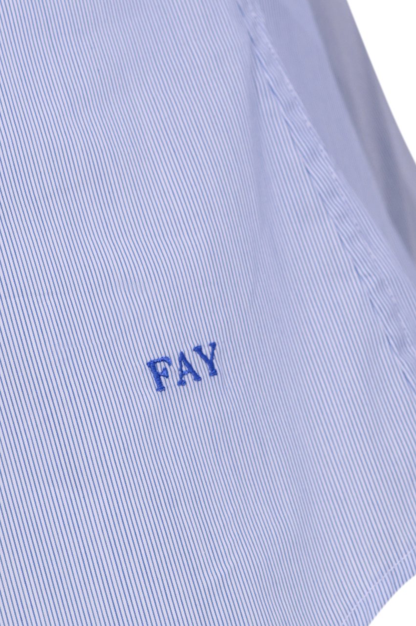 Fay Shirts Blu Scuro Lichtblauw