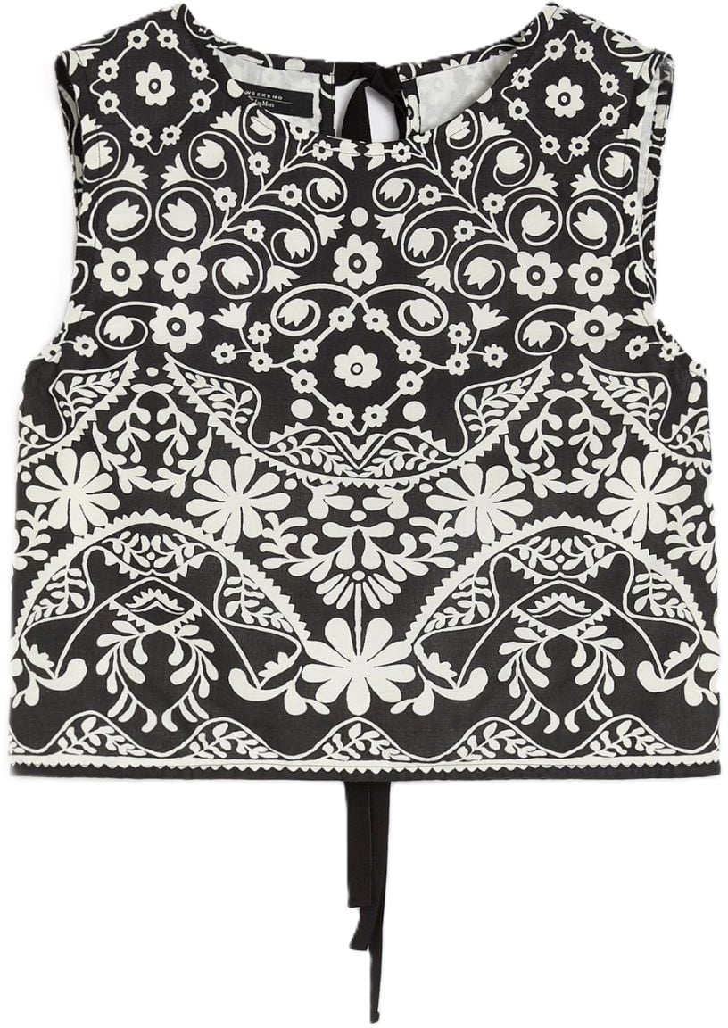 Max Mara Top Nero Ornamentale Zwart
