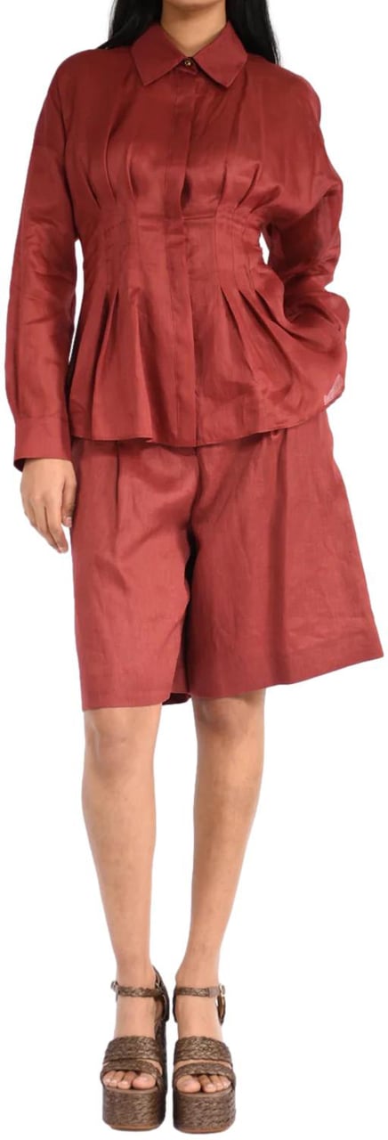 Max Mara Shorts Mattone Rosso Maroon
