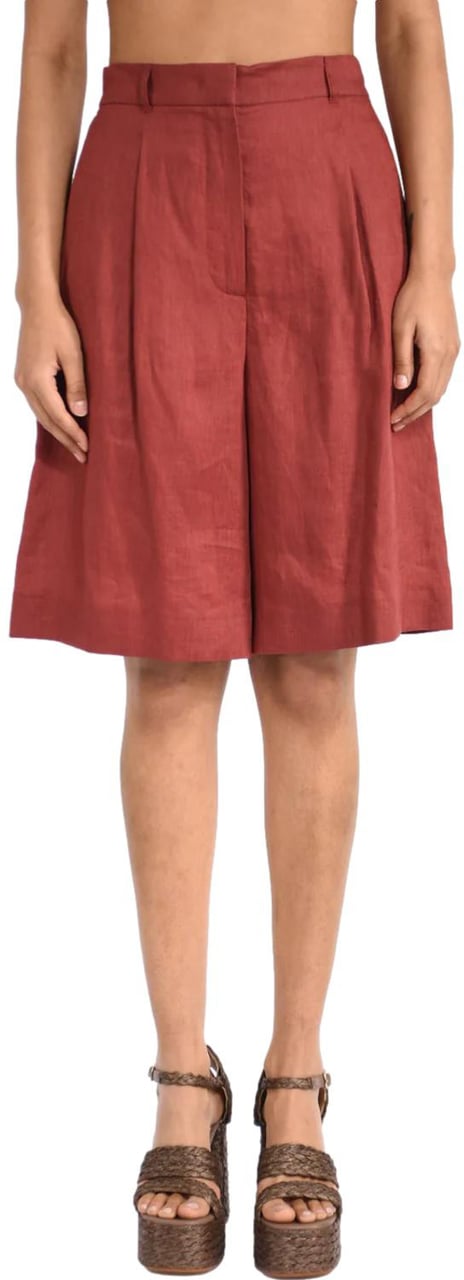 Max Mara Shorts Mattone Rosso Maroon