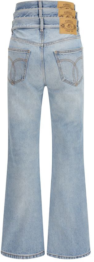Fiorucci Blue Cotton Flared Jeans Grijs