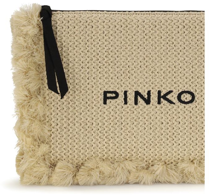 PINKO Beige Polypropylene Clutch Bag Beige