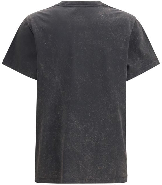 Ganni Gray Cotton T-Shirt Grijs