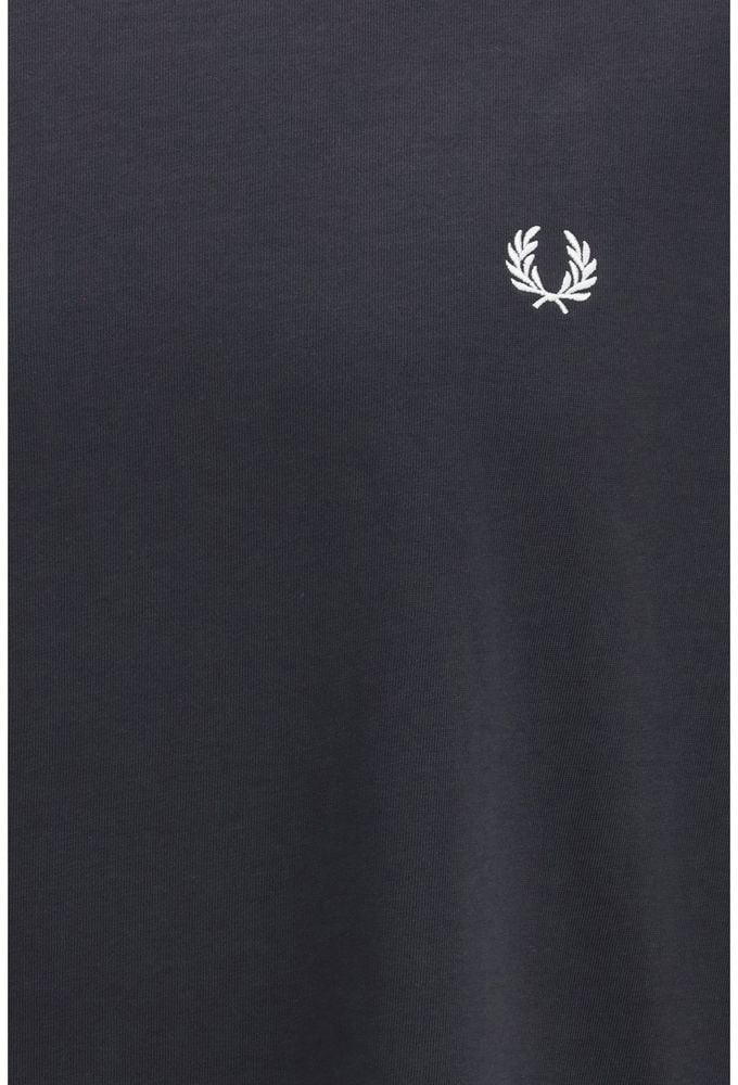 Fred Perry Black Cotton T-Shirt Zwart