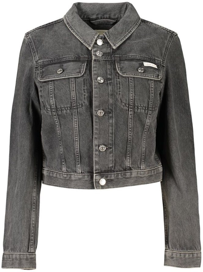 Calvin Klein Black Cotton Women's Jacket Zwart
