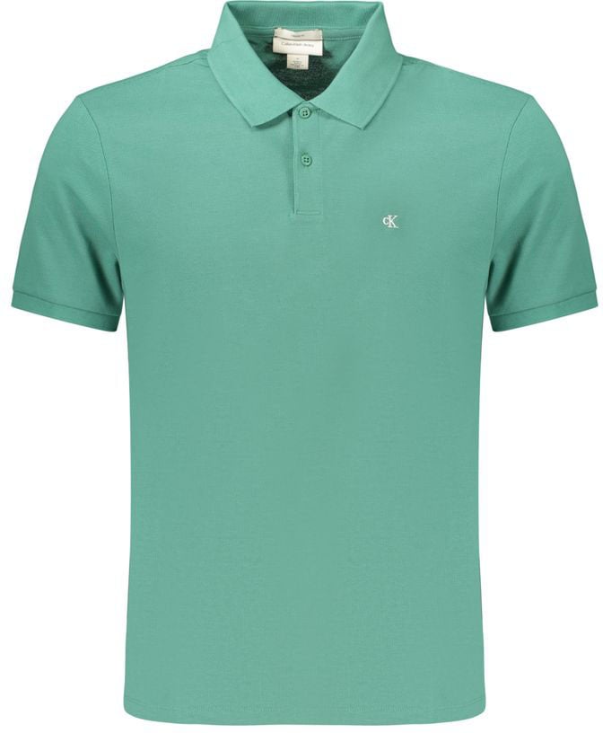 Calvin Klein Verde Cotton Mens Polo Groen