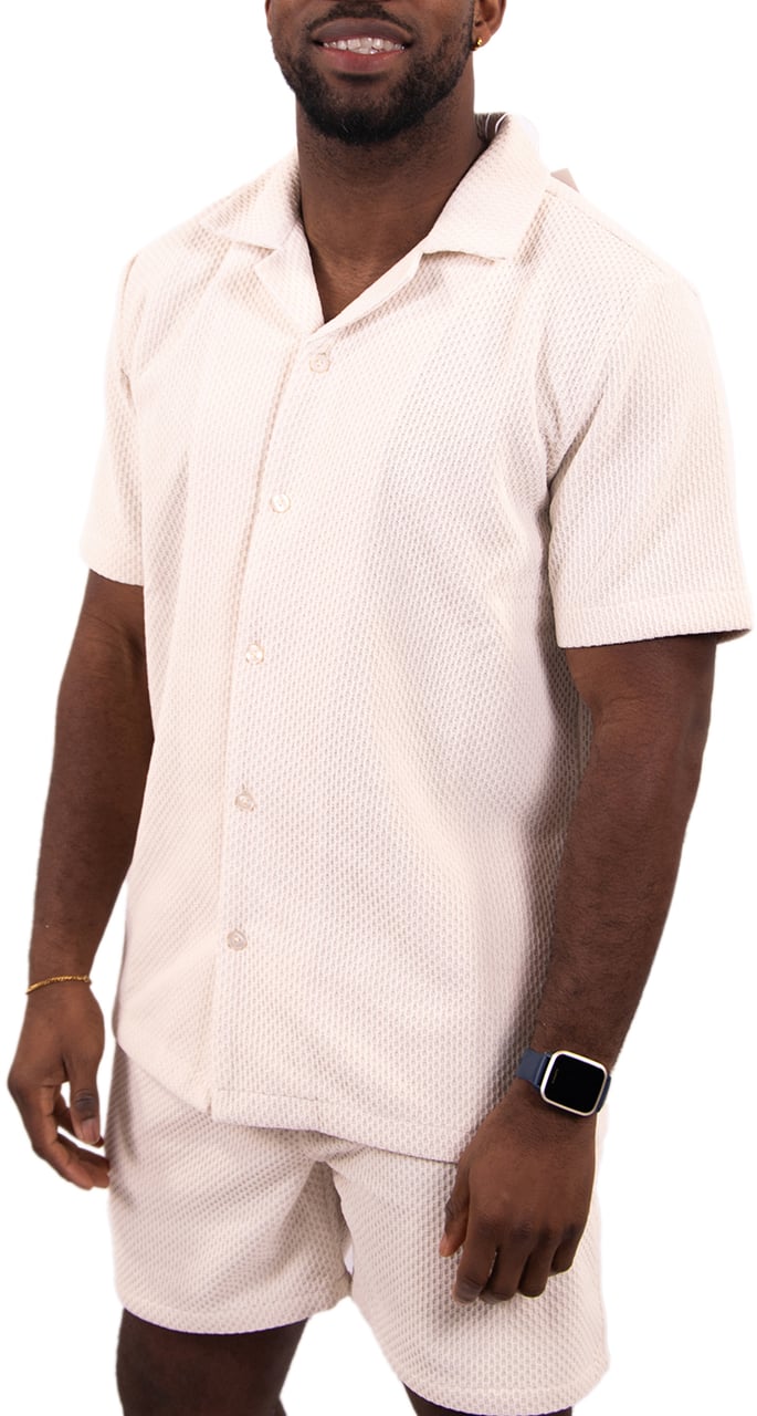 Pure Path Pure Path Honeycomd Shortsleeved Shirt Beige