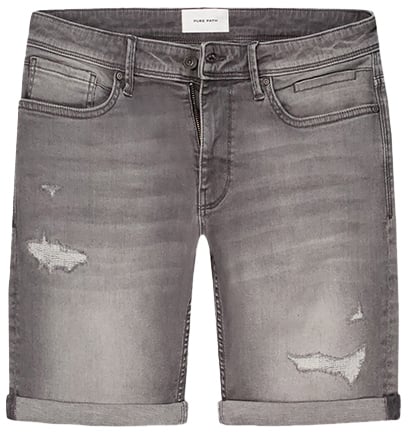 Purewhite Purewhite The Steve Slim Fit Denim Short Grijs