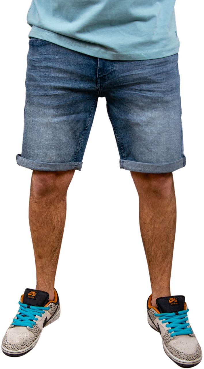 Pure Path Pure Path The Miles Slim Fit Denim Short Blauw