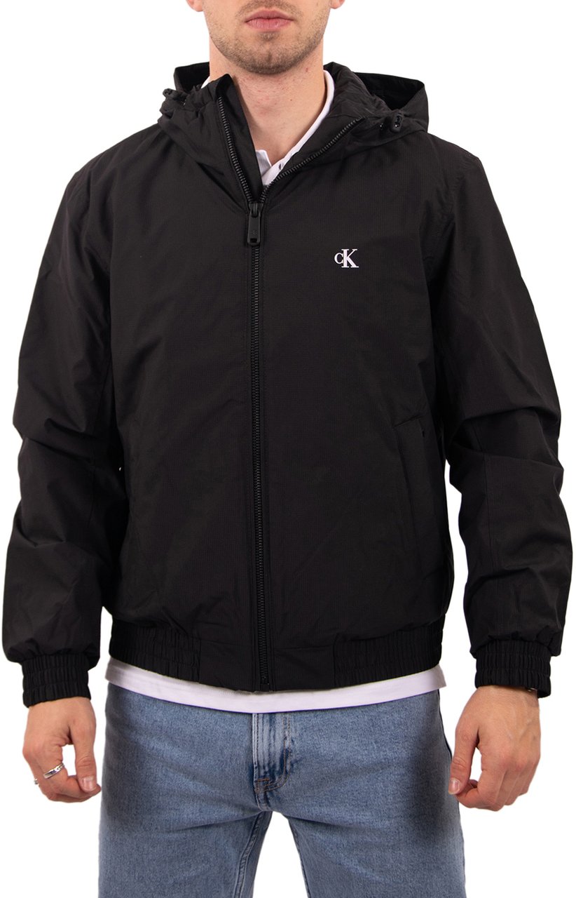 Calvin Klein Calvin Klein Jeans LS Hooded Ripstop Harrington Jacket Zwart