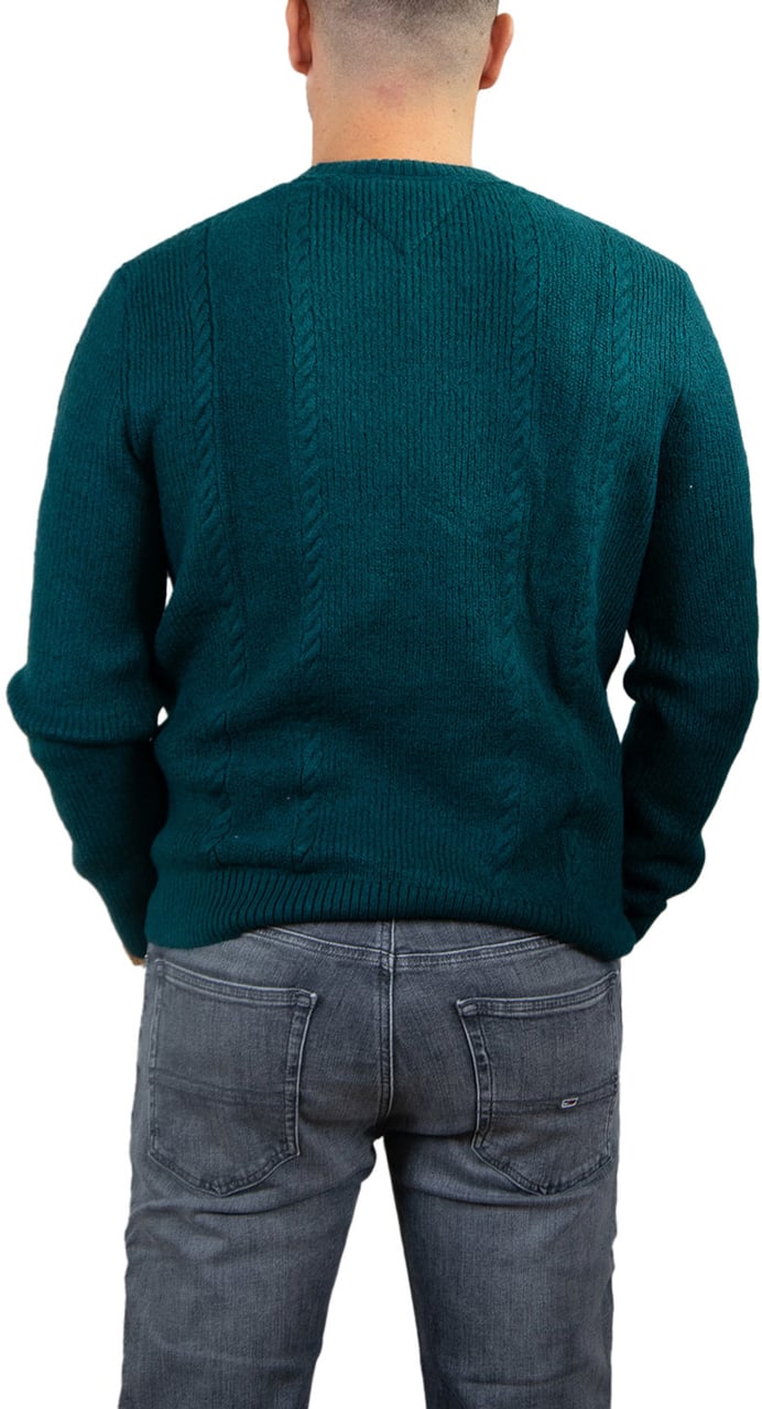 Tommy Jeans Tommy Jeans Slim Cable Knit Cneck Groen