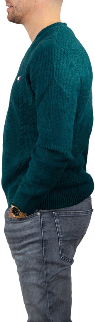 Tommy Jeans Tommy Jeans Slim Cable Knit Cneck Groen