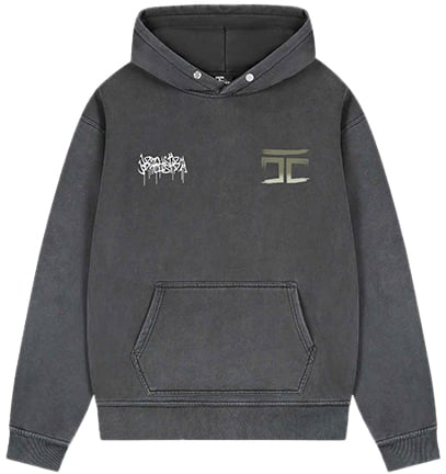 JORCUSTOM Jorcustom Graffiti Fleece Oversized Hoodie Grijs