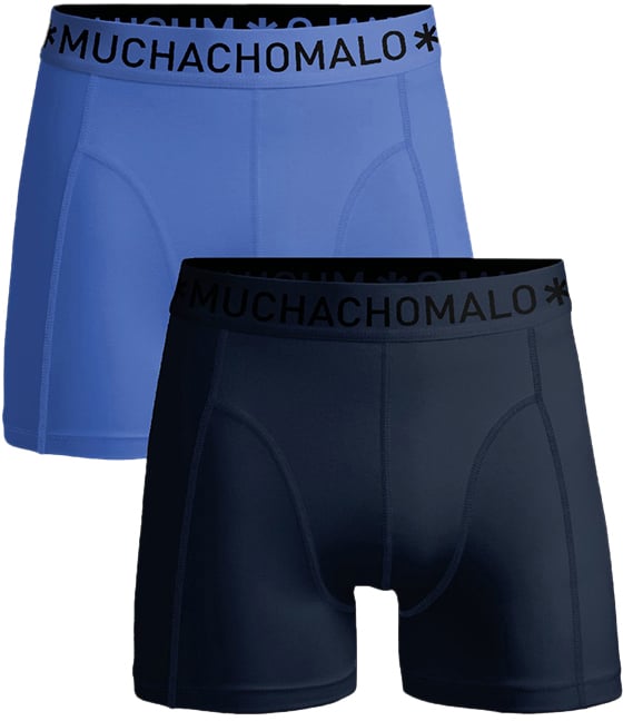 Muchachomalo MUCHACHOMALO 2-Pack Boxer Short Solid Blauw