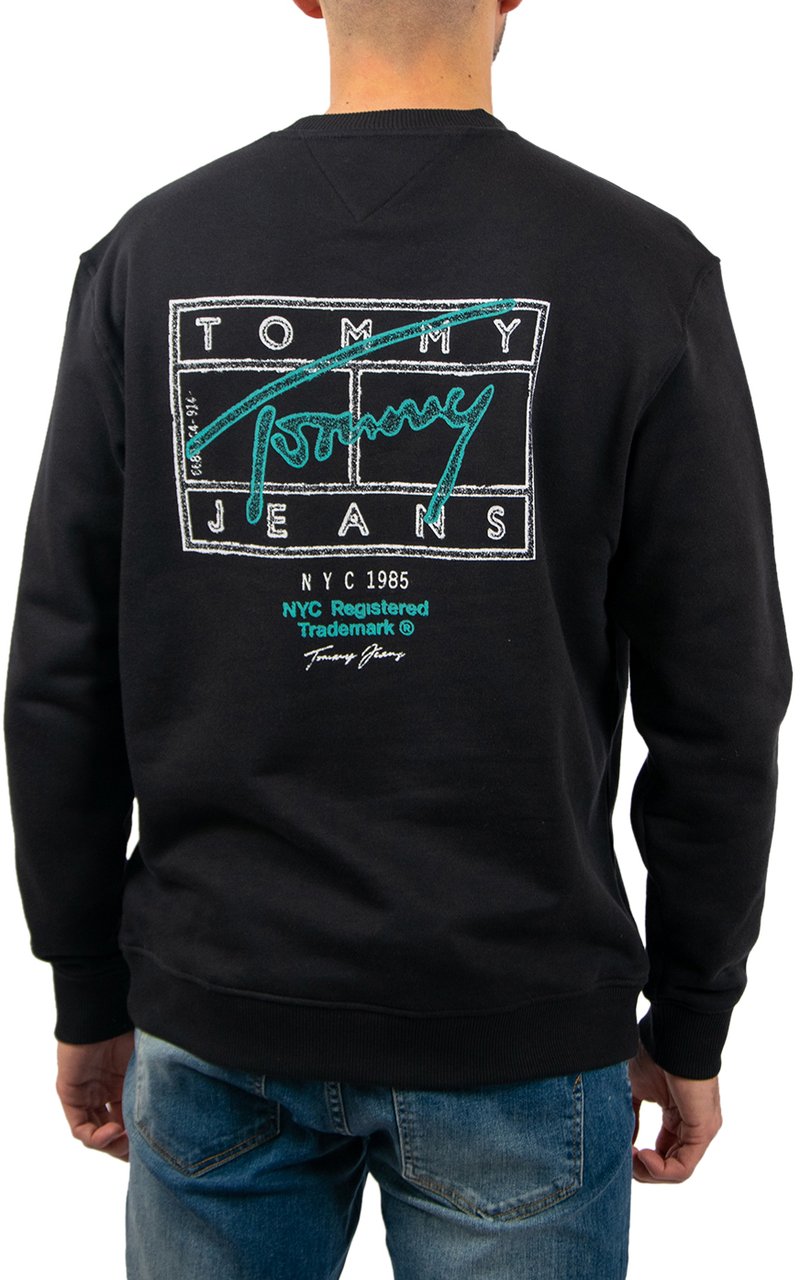Tommy Jeans Tommy Jeans Reg Entry Dna Play Crew Ext Zwart