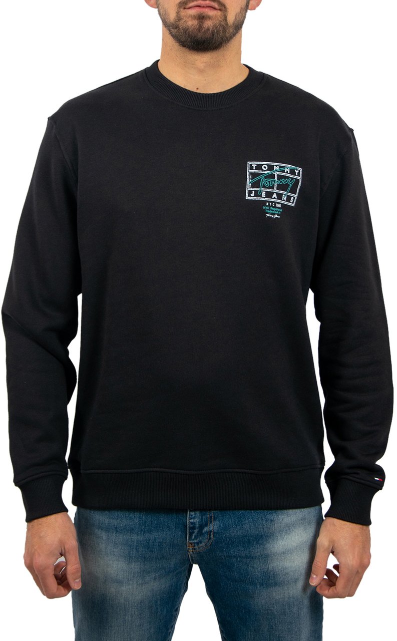 Tommy Jeans Tommy Jeans Reg Entry Dna Play Crew Ext Zwart