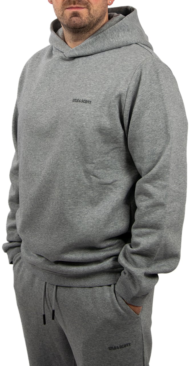 Lyle & Scott Lyle & Scott Logo Brushback Pullover Hoodie Grijs