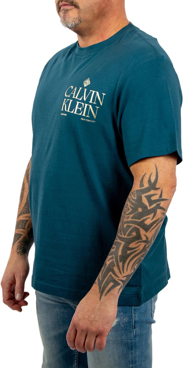 Calvin Klein Calvin Klein Jeans Calvin Roses Graphic Tee Blauw