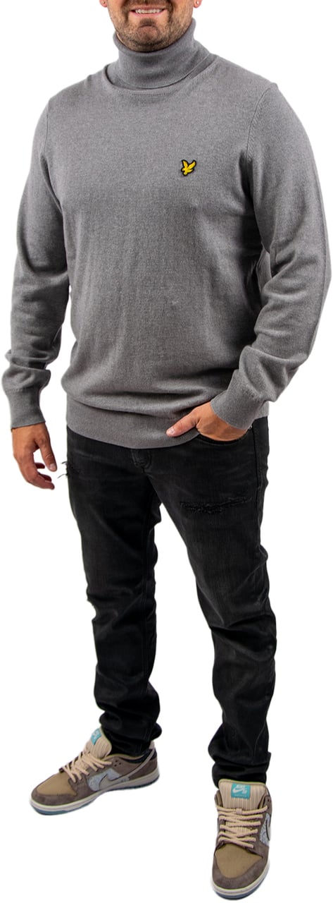 Lyle & Scott Lyle & Scott Cotton Merino TurleNeck Jumper Grijs