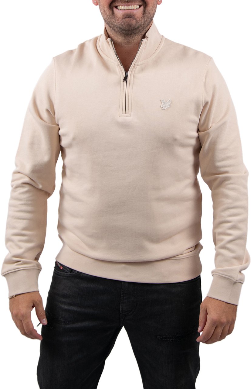 Lyle & Scott Lyle & Scott Superfine Quarter Zip Sweatshirt Beige